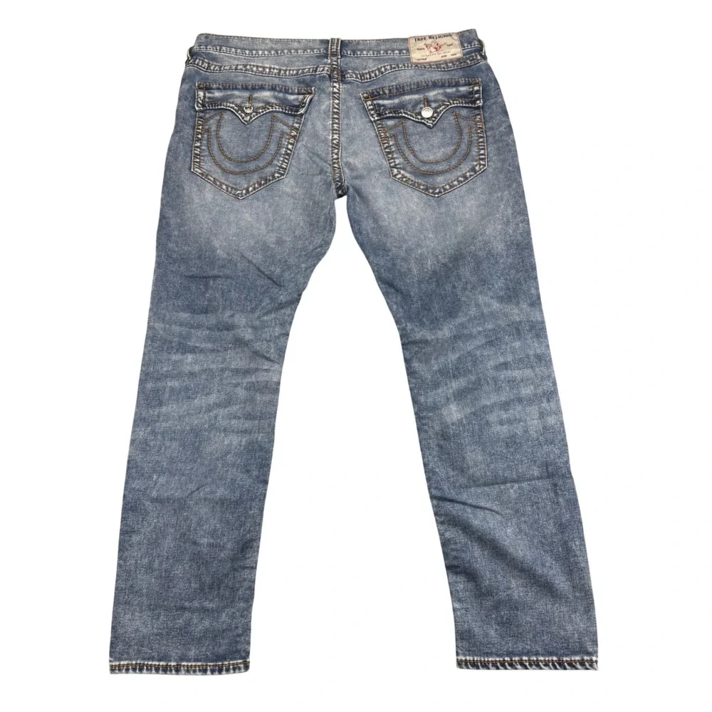 True Religion Rocco Relaxed Skinny Jeans Mens 41-29 Medium Wash Blue Denim Y2K